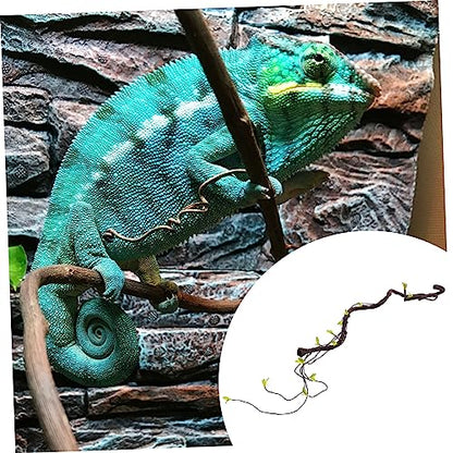 DOITOOL 2pcs Realistic Reptile Vines for Terrarium Bendable Simulation Climbing Plants Pet Habitat Decor for Geckos Lizards Bearded Dragons