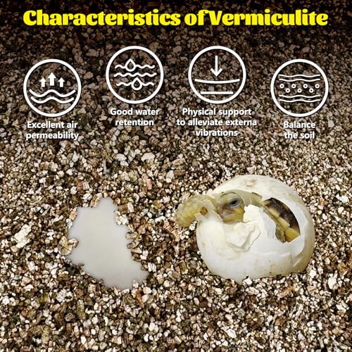 Hamiledyi Vermiculite for Incubating Reptile Eggs Terrarium Bedding Snake Habitat Substrate Reptile Bedding for Tortoise, Gecko, Ball Python, Salamander, Snake, Horned Frog(1Pack,0.52gal)