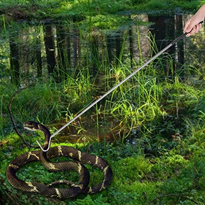 Snake Hook, YOUTHINK Stainless Steel 26.8in-39.5in Telescopic Snake Tong Reptile Grabbe with Wide Jaw Handling Tool Comfortable Grip Handle for Catching Controlling or Moving Snakes