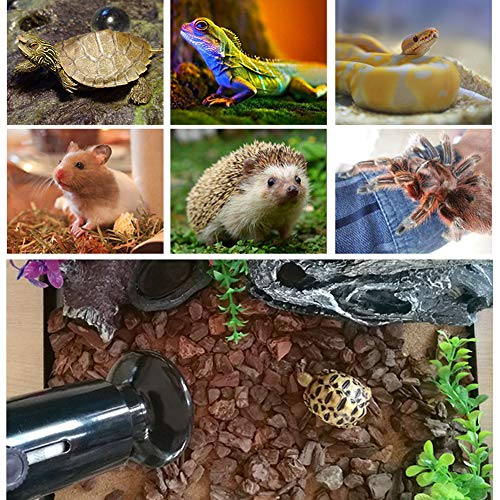 Reptile Heating Lamp Bulb 2pcs Amphibian Ceramic Infrared Emitter with no Light for Chicken Brooder Coop Hedgehog, Iguana Lizard Bearded Dragon Turtle Snake (Black, 150W)