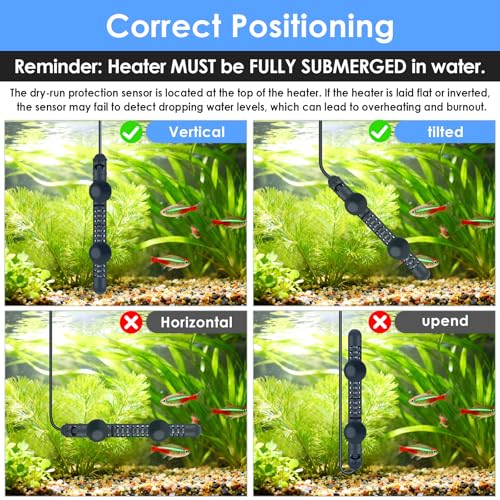 AquaMiracle Aquarium Heater Fish Tank Heater 300W with Dry-Run/Overheating Protection and Memory Function, External Thermostat with LED Digital Display, for Tanks 40-75 Gallons