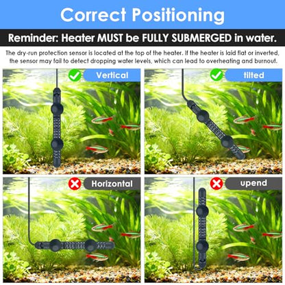 AquaMiracle Aquarium Heater Fish Tank Heater 300W with Dry-Run/Overheating Protection and Memory Function, External Thermostat with LED Digital Display, for Tanks 40-75 Gallons