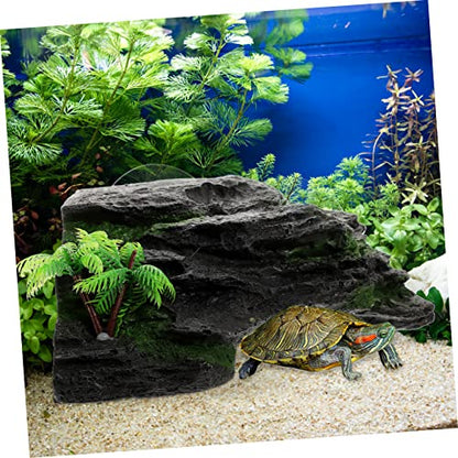 Turtle Basking Platform Large Simulation Rock Decoration for Aquatic Reptiles Climbing Steps for Turtles Frogs and Lizards Aquariums and Terrariums