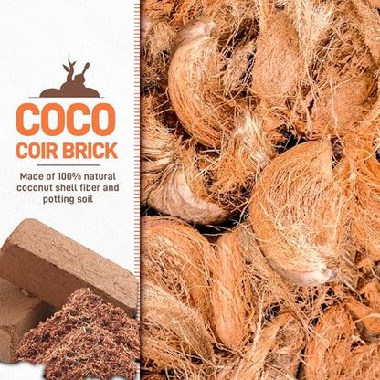 9-Pack Premium Organic Coco Coir Bricks for Plants - Low EC & pH Balance - 100% Natural Peat Moss Mix with Coconut Husk Fiber - Perfect for Gardening, Potting Soil Substrate - 12.6 lbs - size: 9Pack