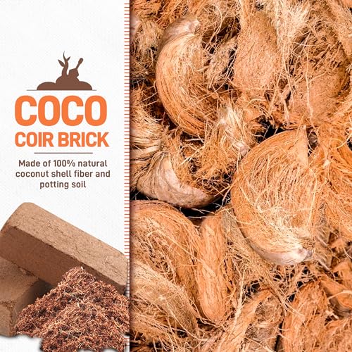 Coco Coir Brick for Plants- 27 Pack Coconut Coir Bricks Premium 100% Organic Peat Moss Mix with Low EC & pH Balance, Fiber Coconut Husk for Planting, Gardening, Potting Soil Substrate - size: 27Pack