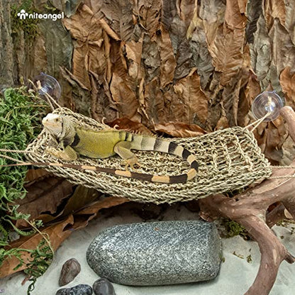 Niteangel Bearded Dragon Hammock Reptile Lounger for Chameleon, Lizards, Gecko, Snakes, Lguana Reptiles, Tortoises (Rectangle 16'' x 8'') - size: Rectangle 16'' x 8''