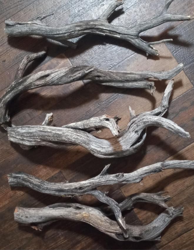 2 Pieces Natural Manzanita Ghostwood Branches - 18-20 Inches - Assorted Decorative Driftwood for Aquarium, Terrarium, and Home Decor