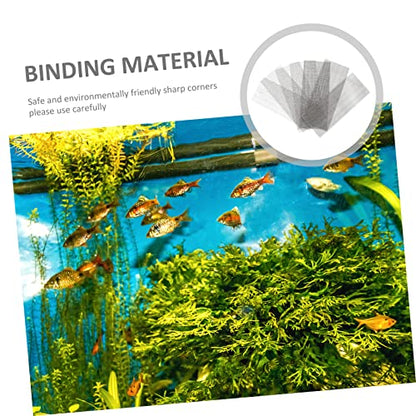 ORFOFE 10pcs Stainless Steel Wire Mesh Pad for Aquarium Grass Plant Net for Fish Tank Decoration Underwater Plant Fixing Sturdy - Grass and Moss - size: 20x8cm