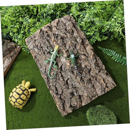 BESPORTBLE 2pcs Cork Bark Aquarium Decor Natural Hideout for Reptiles Climbing Habitat for Bearded Dragon Lizard Snake Tank Aesthetic