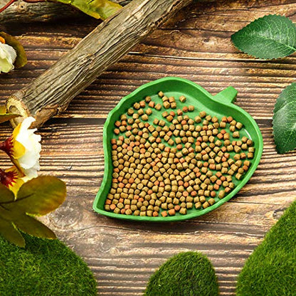 Boao 2 Pieces Leaf Reptile Food Water Bowl Plate Turtle Feeding Dishes for Tortoise Corn Snake Crawl Pet Bearded Dragon, Lizards, Gecko Drinking and Eating, 2 Sizes