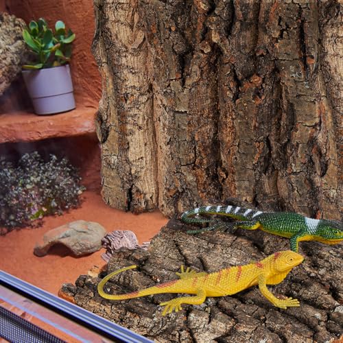 Toddmomy Reptile Cork Bark Tank Decor 4Pcs Natural Aquarium Background for Gecko Lizard Frog Bearded Dragon Terrarium Climbing Hiding - size: 4pcs