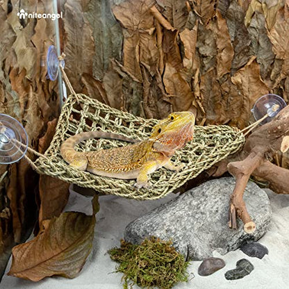 Niteangel Bearded Dragon Hammock Reptile Lounger for Chameleon, Lizards, Gecko, Snakes, Lguana Reptiles, Geckos (Triangle 17'' x 12.5'') - size: Triangle 17'' x 12.5''