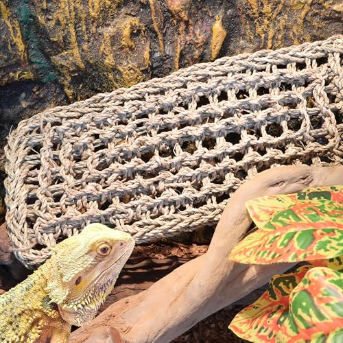 Bearded Dragon Hammock Lizard Tank Accessories Reptile Lounger Amphibian Habitat Décor for Chameleon, Geckos, Snakes, Hermit Crab, Lguana Reptiles, Tortoises - size: 16"+16"