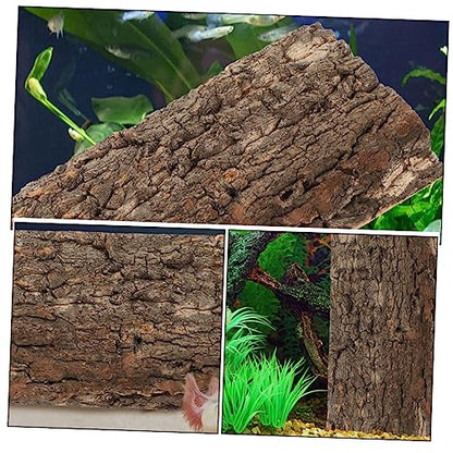 Happyyami Pet Fish Tank Landscaping Reptile Bark Fish Tank Decorations Reptile Background for Terrarium Decorative Background for Aquarium Terrarium Accessories Aquarium Decorative Board