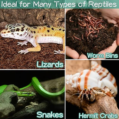 Halatool Compressed Coconut Fiber Substrate for Reptiles | 6 Pack Organic Coconut Substrate, Reptile Bedding for Geckos, Snakes, Lizards, Hermit Crabs & Tarantulas - color: 6 pack