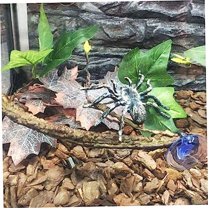 2pcs Jungle Vine Decor for Reptile Terrarium Bendable Artificial Plant with Strong Suction Cups Fake Leaves Habitat Ornament for Lizard Gecko Snake and Crab Tanks
