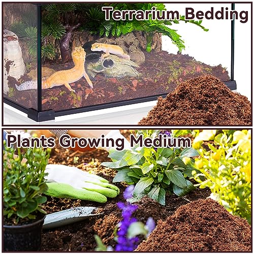Legigo 4 Pack Coconut Fiber Substrate, Natural Coco Coir Bedding for Reptiles Turtles, Tortoises, Snake, Hermit Crab, Gecko, Lizard, Bioactive Terrarium Soil for Humidity Control and Plant Substrate - color: 4 Pack