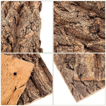 Toddmomy Natural Reptile Hide Bark Decor 4-Pack 7.67X5.82 Inch Tree Bark Climbing Platforms for Gecko Bearded Dragon Snake Terrarium Habitat - size: 4pcs