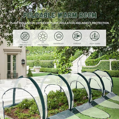 Portable PE Plastic Tunnel Greenhouse for Outdoors - Cambered Poly Transparent Long Greenhouses Clear Insulation Grow Tent Ideal for Backyards and Patio Vegetable Cultivation (5M) - style: 5M/196.8”