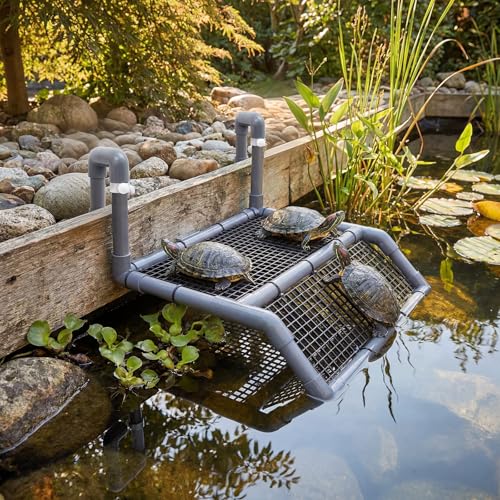 Chunful Adjustable Extra Large Turtle Basking Platform, 18-19" Wider Hanging Dock, Basking Area for Aquarium Tank 40/50/65/75/90 Gallon, DIY Assembly Tortoise Tank Accessories - style: Stylish