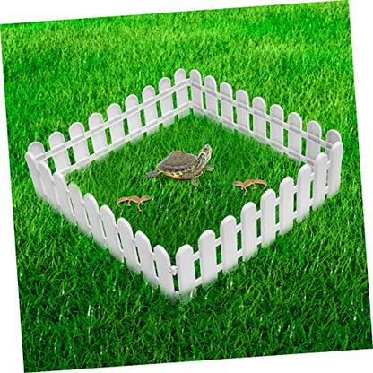 Balacoo 4pcs Tortoise Enclosure Outside pet Fence Reptile playpen Turtle Fence Barrier pet playpen Kennel Hamster playpen Exercise Pen Kennel Tent Indoor Flower Edge Plastic Rabbit White