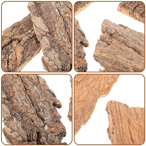 4pcs Natural Reptile Climbing Bark Decor for Terrariums for Lizards Bearded Dragons and Habitats Pet Environments