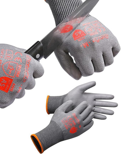 Cut-Resistant Gloves ASNI A5 Safety Work Glove | Design in Japan Cut-Resistant Nitrile-Coated Anti-Slip Anti-Blade Worksite DIY Diamond Silk Fiber construction nitrile coated - size: X-Large