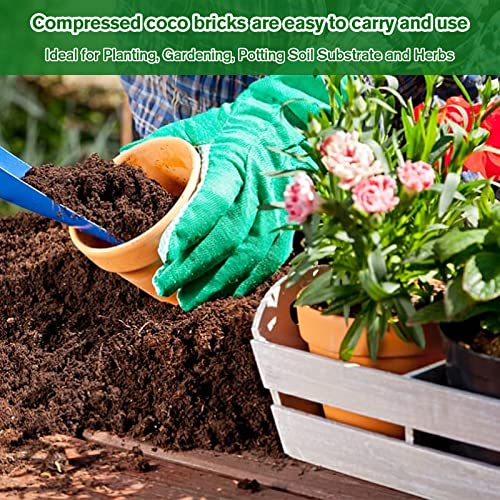 Legigo Pack of 5 Organic Coco Coir Bricks- 100% Natural Compressed Coco Peat Brick Coconut Fiber Substrate with Low EC& pH Balance, Coir Plant Soil Enhance Root Growth for Herbs, Flowers, House Plants - color: Pack of 5