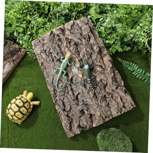 Luxshiny 2 Pcs Natural Cork Bark Aquarium Bark Terrarium Decor for Reptiles and Fish Tanks Climbing and Hiding Spots for Bearded Dragons Lizards Geckos Safe and Easy to Install Wall