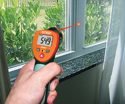 Extech IR400 Mini Infrared Thermometer with Laser Pointer, -4 to 630°F (-20 to 330°C) Non-Contact Surface Temperature Gun, Compact Handheld Design with Backlit LCD and Auto Power Off - size: 8:1, style: Standard
