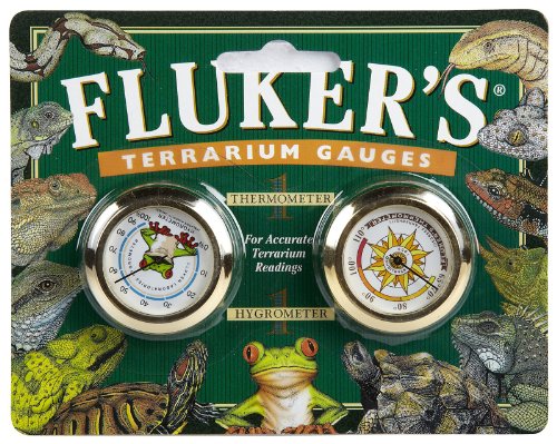 Fluker's Terrarium Gauges Combo Pack, Includes Hygrometer and Thermometer for Accurate Terrarium Readings