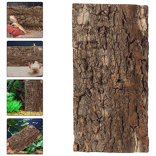 Ipetboom Reptile Cork Bark Background Natural Terrarium Decor for Reptile Habitat Safe Cork Bark Backdrop for Gecko Lizard Fish Tank Create Lifelike Environment