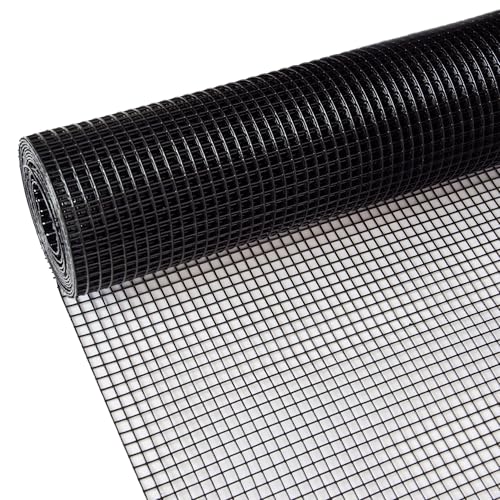 Hardware Cloth for Chicken Wire Fencing of Chicken Coop-1/2in Mesh AWG 19 Gauge 36in x 100ft Black Vinyl Coated Wire Mesh Roll-Raccoon Proof Chicken Coop, Berry Bush Shields, Rabbit Hutches - color: Black, size: 1/2'' 36'' x 100' (AWG 19Ga)
