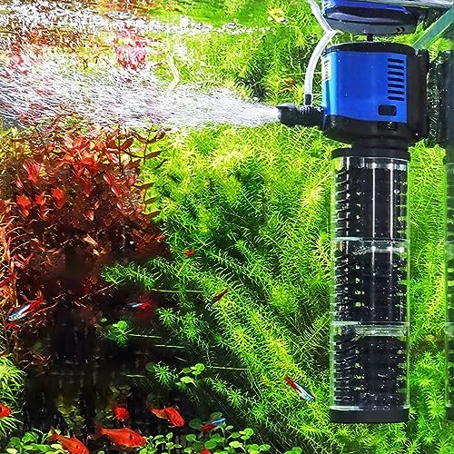 Fish Tank Filter Powerful 400GPH for 75-200 Gallon Large Aquarium Small Pond Fountain, Wave-maker Submersible Water Pump Turtle Tank Filter for Saltwater & Freshwater System - size: JQP-1500F-400GPH (for 75-200 Gallon)