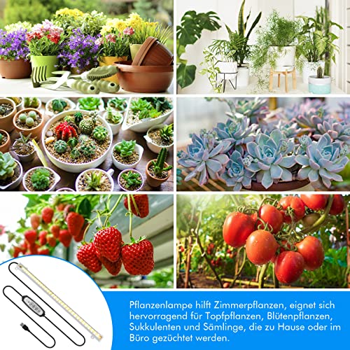 Sondiko Grow Light Strip, Full Spectrum Sunlike Auto ON&Off Grow Light Strip with 3/9/12H Timer&10 Dimmable Levels for Indoor Plants (13.2 inches Length) - size: Full Spectrum Sunlike Grow Light Strip