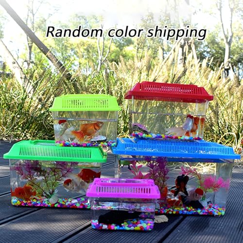 Portable Reptiles Keeper Tanks with Removable Lid and Feeding Port Enclosure Ventilated Design Clear Reptiless Habitat Portable Reptiless Breeding Box Geckoss Terrarium with Ventilation - size: 13x9x9cm
