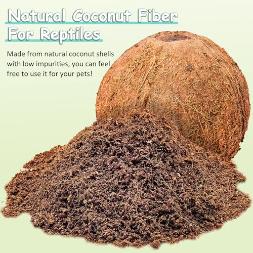 VCEPJH Loose Coconut Fiber Substrate 2 Pack Natural Coco Coir Reptile Bedding and Large Reptile Vines Thick Terrarium Plants 118 Inches Long Flexible Climbing Branch for Bearded Dragon Chameleon Gecko