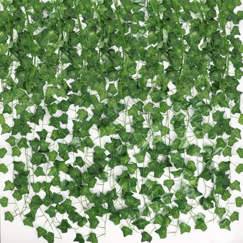 CEWOR Fake Ivy for Room Decor 24 Pack Fake Vines Greenery Garland Fake Plants Hanging Wall Decor - size: 168ft