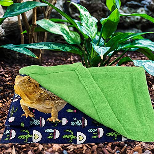 Bearded Dragon Bed with Pillow Lizard Sleeping Bag Blanket Soft Warm Hideout Terrariums Accessories for Reptile Lizard Bearded Dragon (Blue) - color: Blue