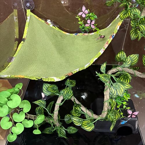 Snake/Ball Python Hide Spots & Beardie Hammocks/Jungle Climbers | Artificial Snake Plants, Reptile/Terrarium Plants, Tank/Cage Accessories, For Beardies, Balls, Leos, Chams, Lizards