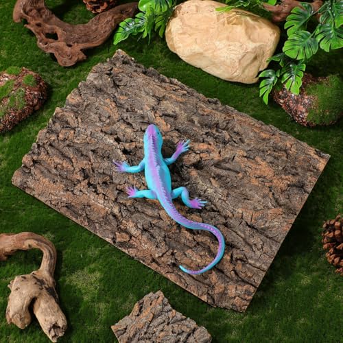 VANZACK Reptile Cork Bark for Reptiles Terrarium Decor Climbing Platform Reptile Tank Accessories Natural Bark Background for Lizards 15.74 X 11.81 X 0.78 in