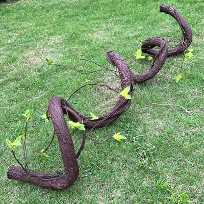 Bendable Artificial Tree Thick Trunk Twigs Cane Climbing Vine Branches with Moss 6Ft Faux Plant Garland for Forest Home Wedding Garden Wall Hanging Decoration 1PC