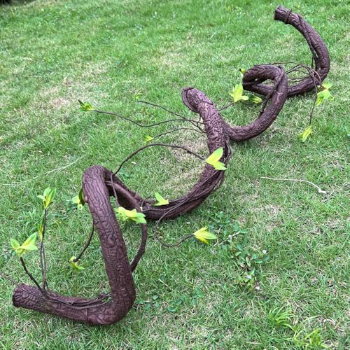 Bendable Artificial Tree Thick Trunk Twigs Cane Climbing Vine Branches with Moss 6Ft Faux Plant Garland for Forest Home Wedding Garden Wall Hanging Decoration 1PC