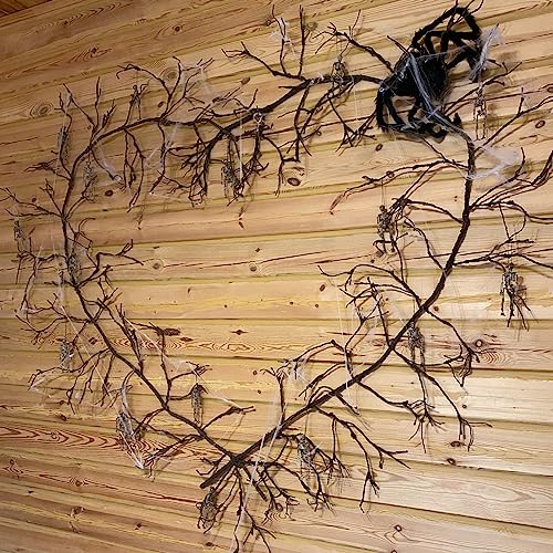 118" Bendable Artificial Grapevines Garland Tree Branches(M) | Flexible Fake Reptile Climb Plants Twigs Cherry Blossom Wall Hanging Wreath Tree Trunk Halloween Jungle Mantel Decoration - size: Medium