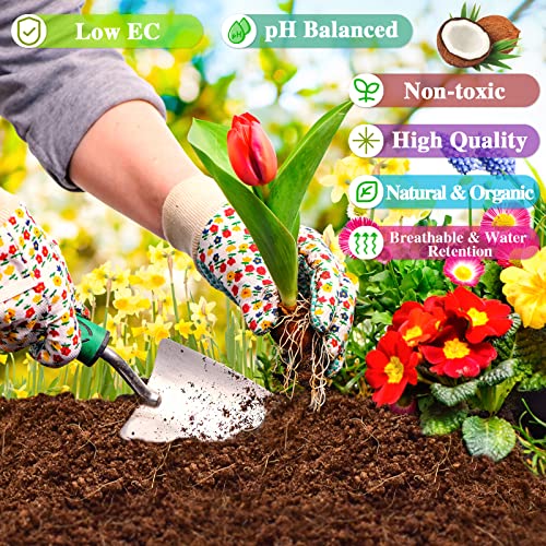 ZeeDix 10 Pack Coconut Coir Bricks, 100% Organic Compressed Coco Coir Brick Seed Starter Potting Soil for Plants, Premium Coconut Fiber Substrate with Low EC & pH Balance for Gardening Flower Herbs