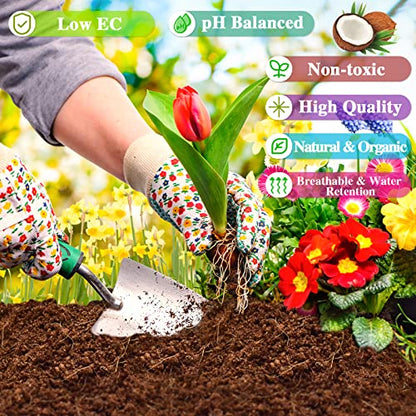 ZeeDix 10 Pack Coconut Coir Bricks, 100% Organic Compressed Coco Coir Brick Seed Starter Potting Soil for Plants, Premium Coconut Fiber Substrate with Low EC & pH Balance for Gardening Flower Herbs