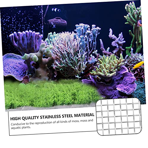 Homoyoyo 10pcs Aquarium Grass Fixed Net Stainless Steel Mesh Pad Water Grass Plant Decorations