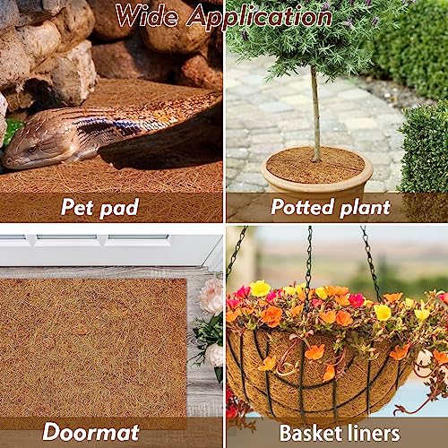 ZeeDix 3 Rolls Reptile Mat, 18 x 36 inches Natural Coconut Fiber Liner Mat Flooring Accessories for Reptile Tank - Bearded Dragon Tortoise Lizard Turtle Snake Leopard Gecko Substrate Bedding - size: 3 Pcs (18X36in)