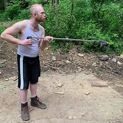 47" Professional Stainless Steel Snake Tong Grabber Sturdy Handle Professional Catcher Tong And Hook
