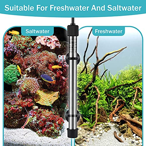 hygger Pinpoint Saltwater Aquarium Heater with Digital Thermostat IC Temp Controller, Titanium Tube Submersible Fish Tank Heater for Coral Reef 100 Watt - size: 100w